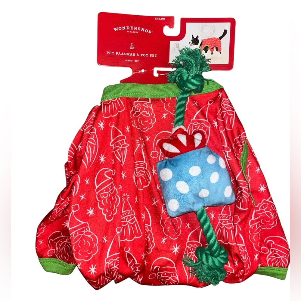 Wondershop Red Holiday Pet Pajamas & Toy Set